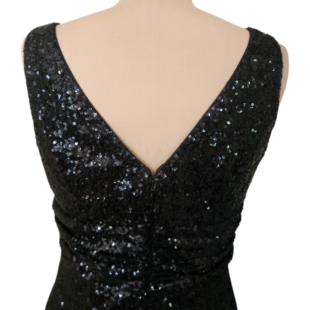 ELIZA J. Black Sequined Sheath Cocktail Dress - Size 8 - Picture 9 of 14